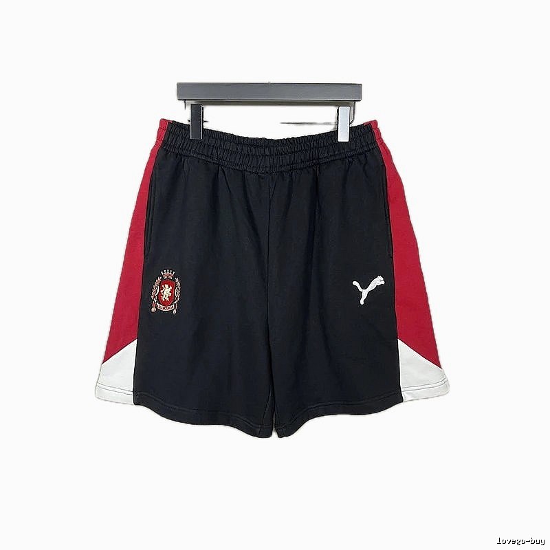 Balenciaga Retro Black and Red Shorts