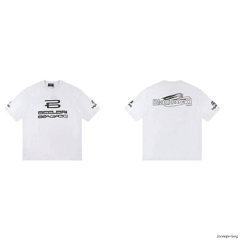 Balenciaga Trendy Racing Print White T-Shirt