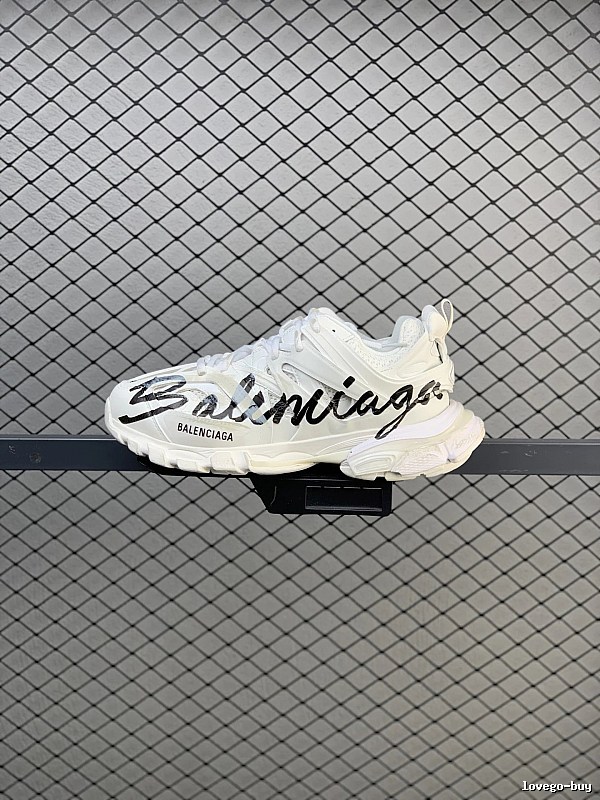 Balenciaga White Logo Chunky Sneakers Defined by Contrast Side Panels