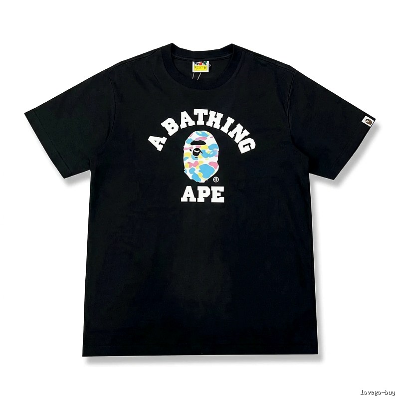 Bape Ape Camouflage Style Black T-shirt