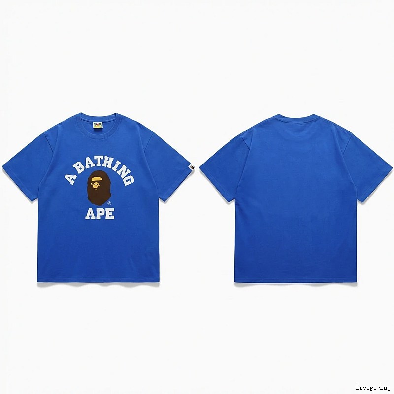 Bape Ape Head Simple Style Blue T-shirt