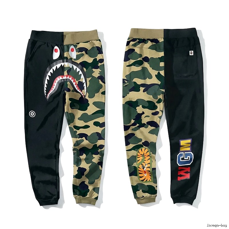 Bape camouflage-patterned patchwork casual pants