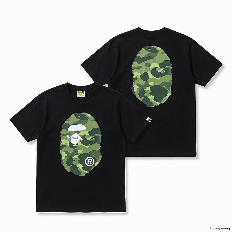 Bape camouflage style black T-shirt