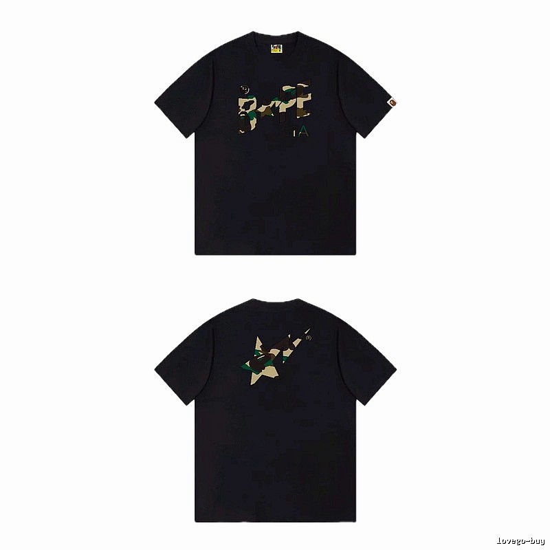 Bape camouflage style black T-shirt