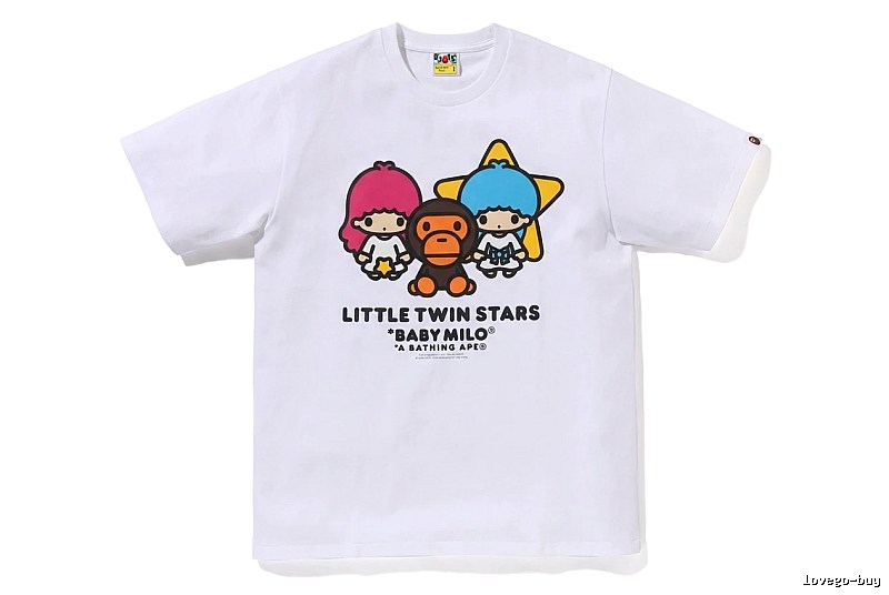 Bape cartoon and childlike white T-shirt