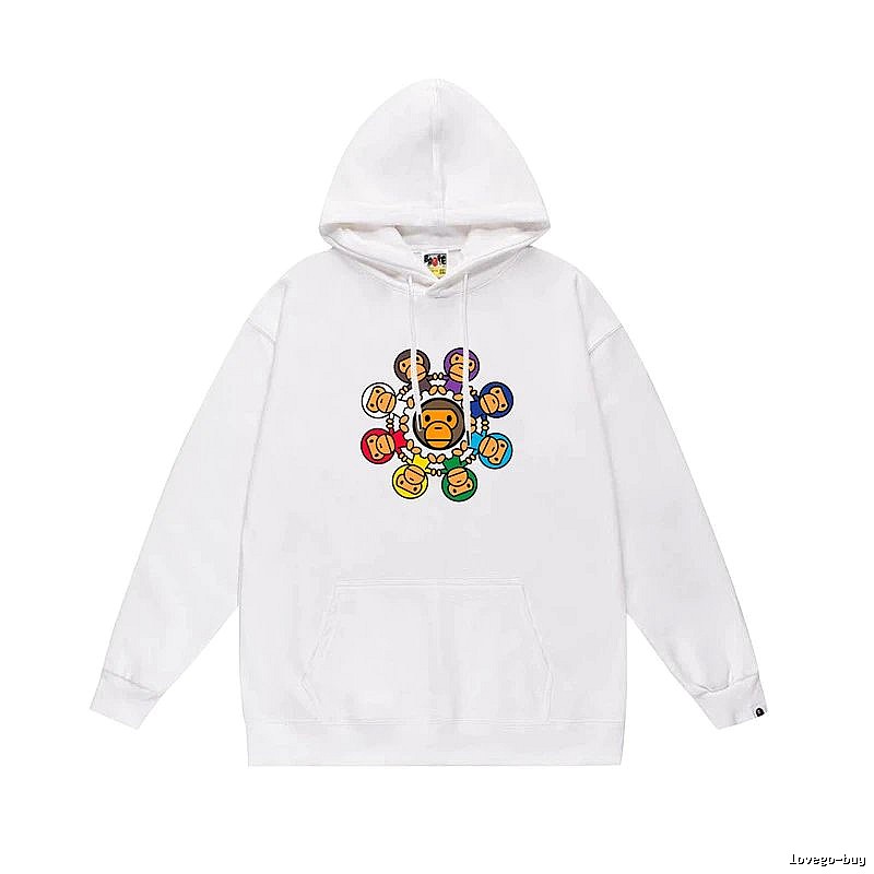 Bape cartoon trendy brand white sweatshirt