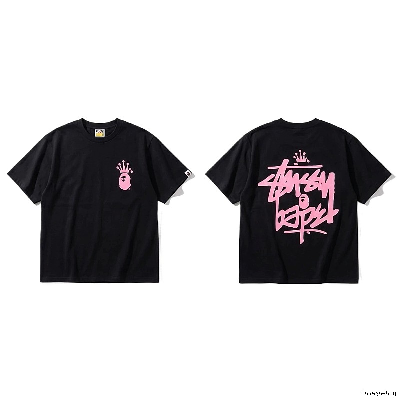 Bape Crown Graffiti Style Black T-shirt