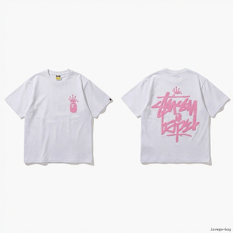 Bape Crown Graffiti Style White T-shirt