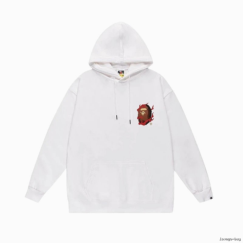 Bape Flame Ape Head White Sweatshirt