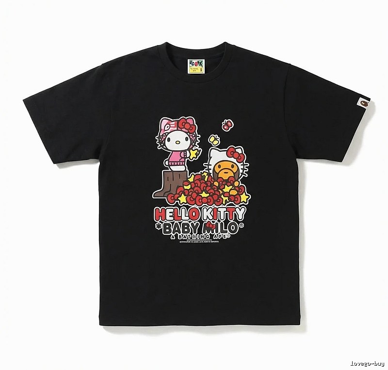 Bape Hello Kitty Co-branded Black T-shirt