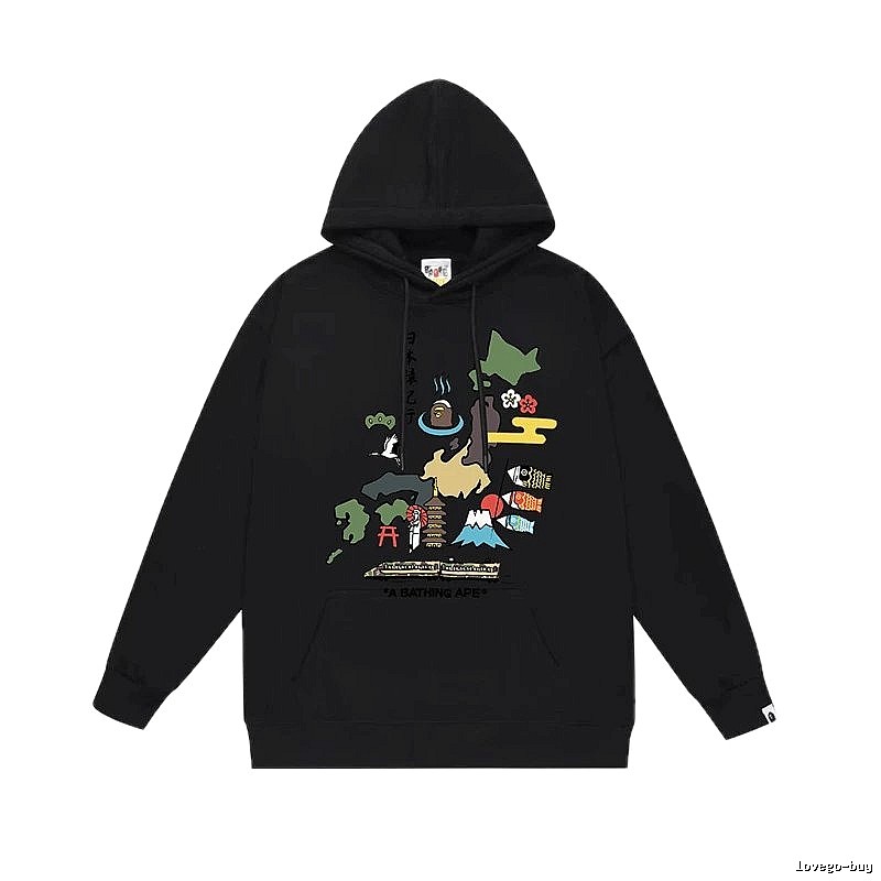 Bape Japanese-style black hoodie
