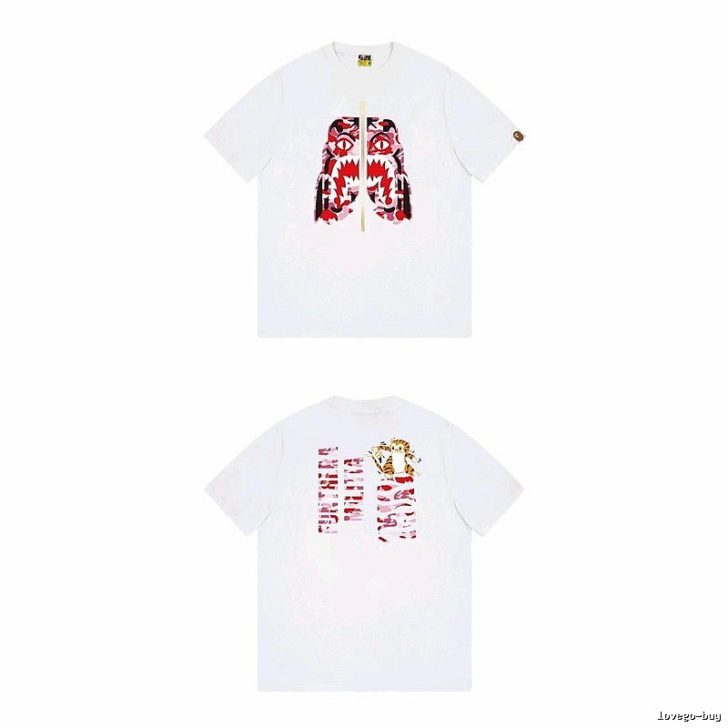 Bape Shark Camouflage Style White T-shirt