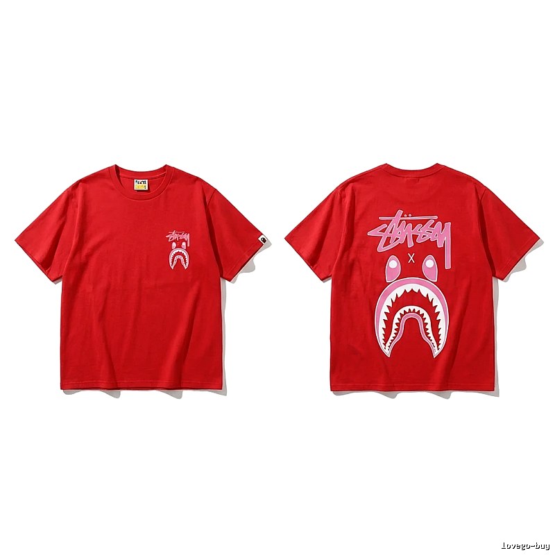 Bape Shark Co-branded Red T-shirt