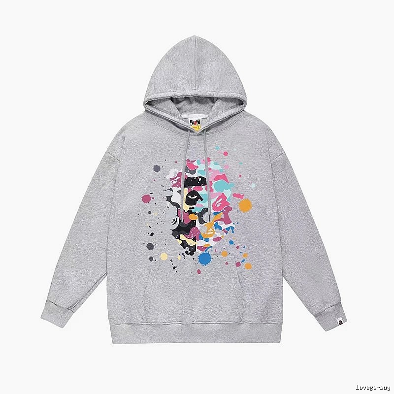 Bape splatter - ink style grey hoodie