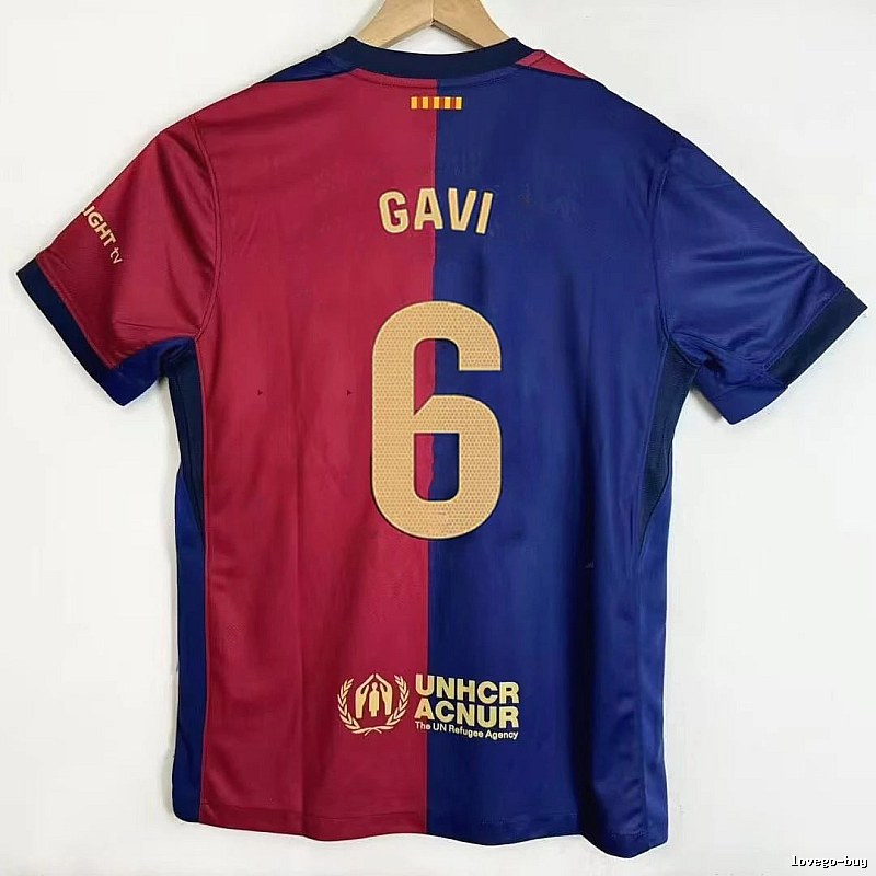 Barcelona Classic Gavi #6 soccer jersey Blue Red Barcelona for Daily Styling