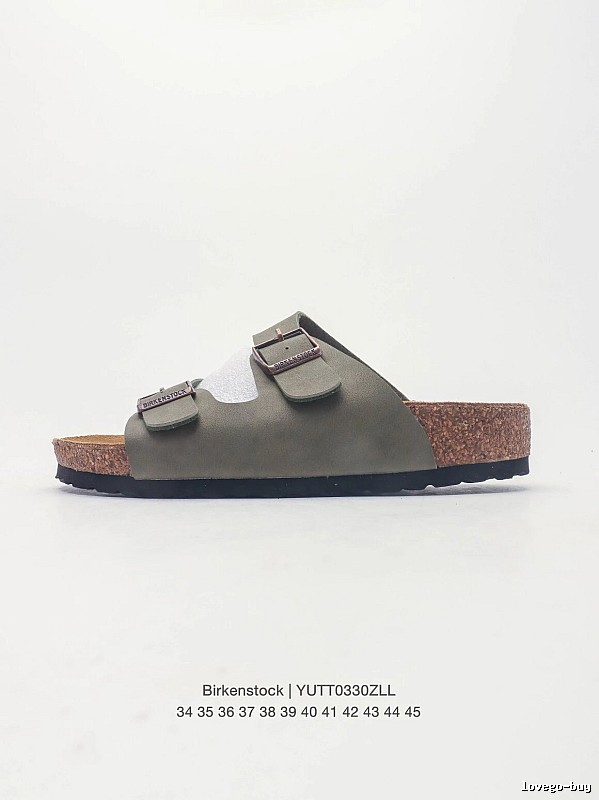 Birkenstock Arizona Casual-style Olive Green Slide Sandals
