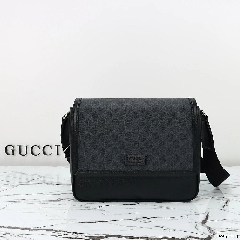 Black GG Messenger Gucci Messenger Bag for Photo Ready Styling