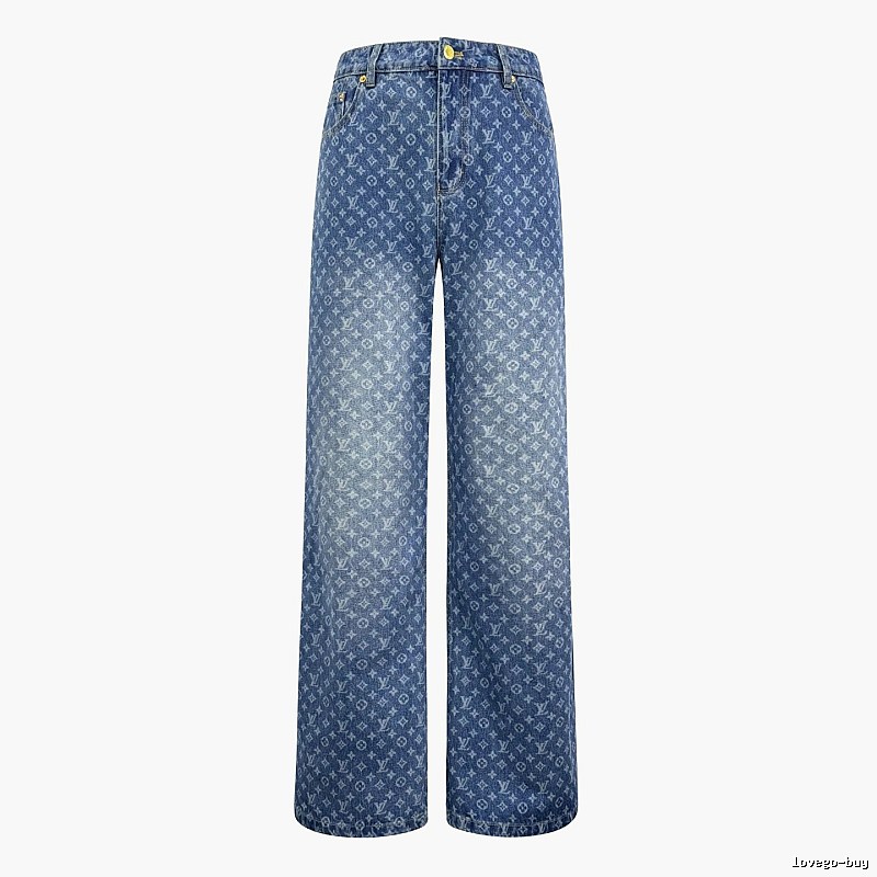 Blue Monogram Knit Pants by CELINE