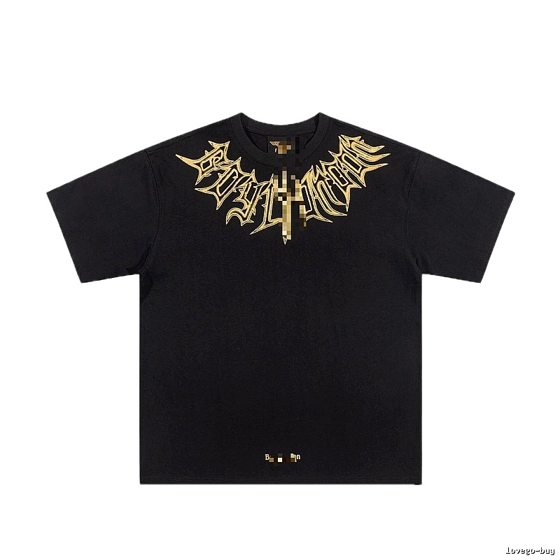 BOY Gold-foiled Gothic Edgy & Trendy Black Short-sleeve T-Shirt