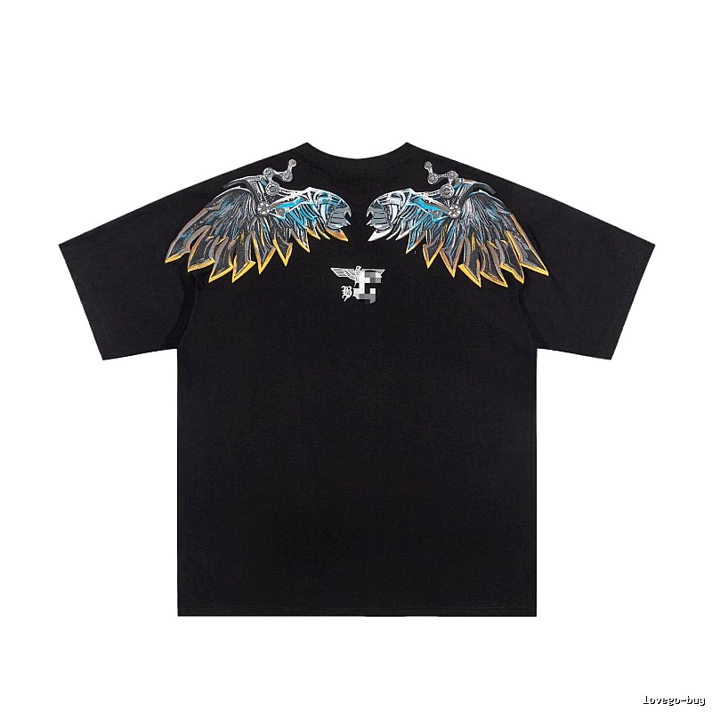 BOY Mechanical Wing Street Style Black Short Sleeve T-Shirt