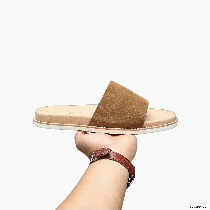 Brunello Cucinelli Casual Brown One-strap Slide Sandals