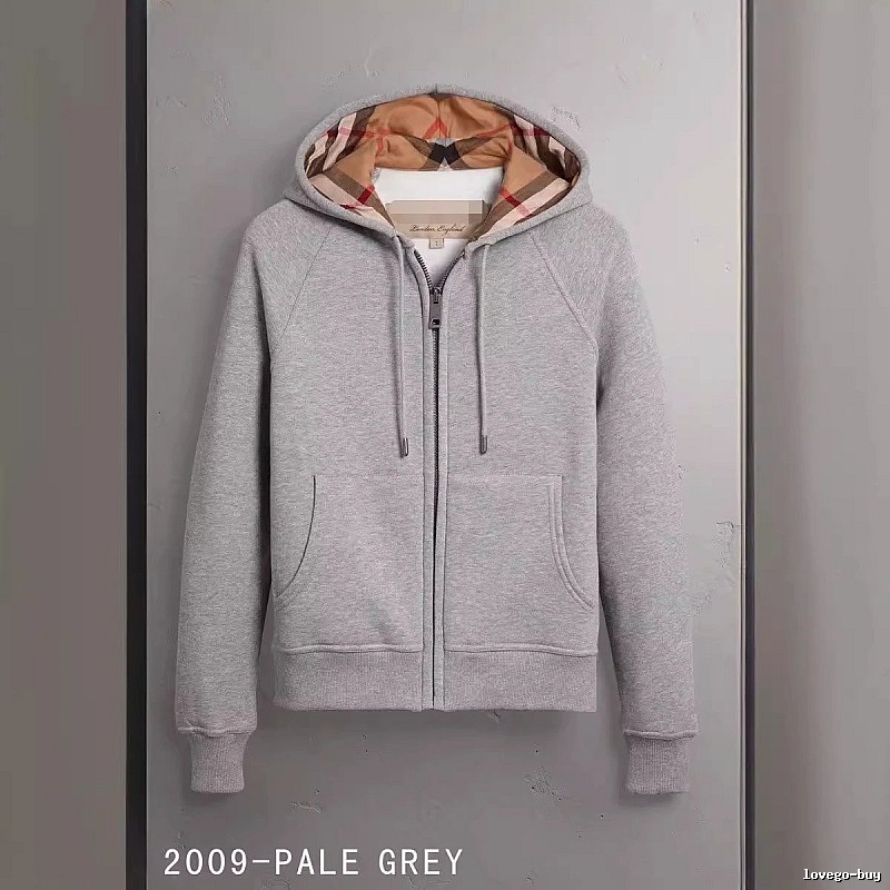 Burberry Classic Zip hoodie Gray Zip Check for Daily Styling