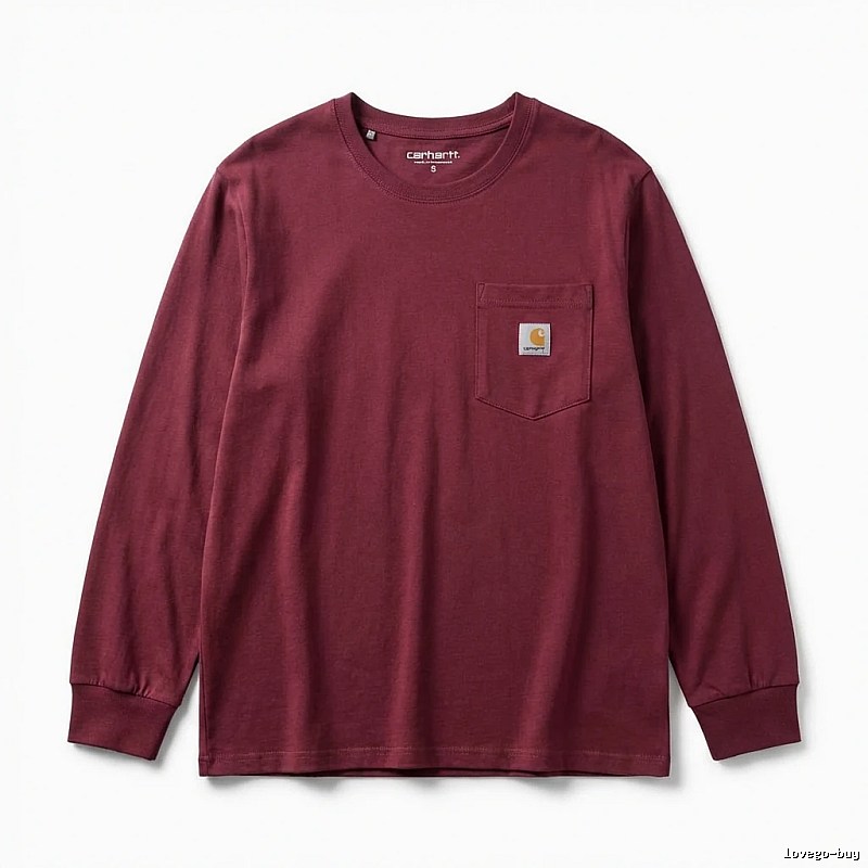 Carhartt basic simple wine red long sleeves