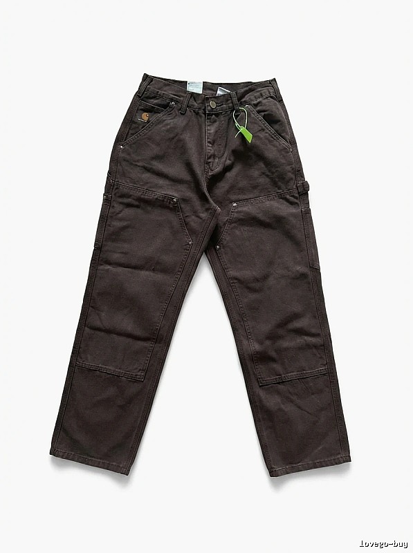Carhartt workwear style dark brown long trousers