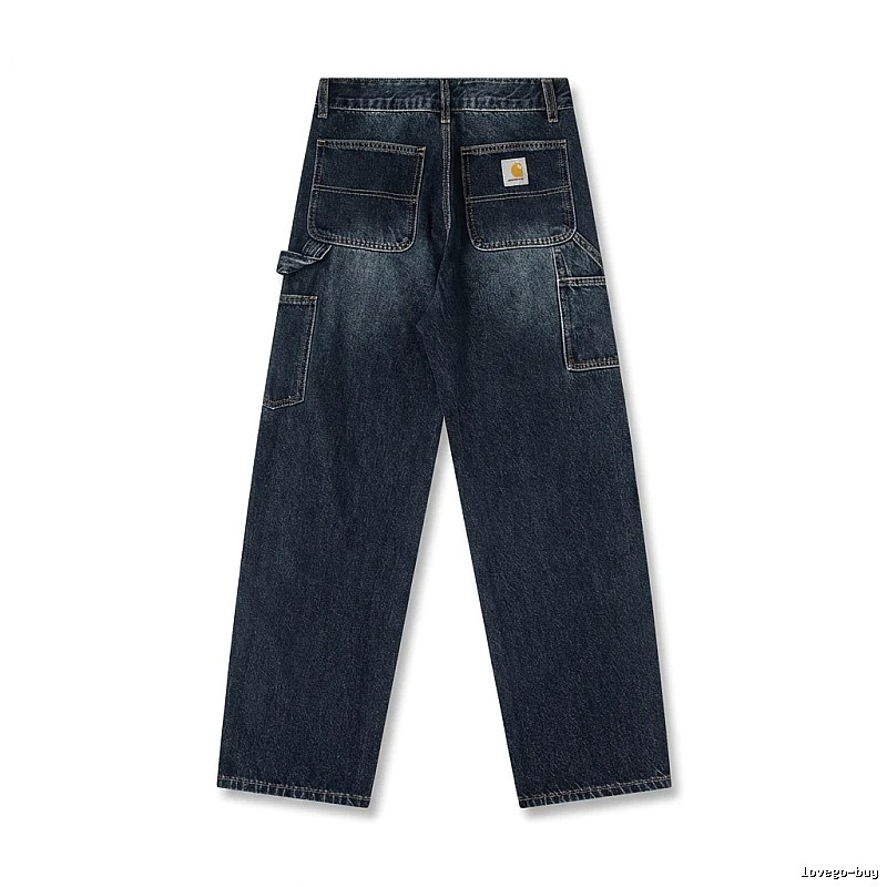 Carhartt workwear style dark denim jeans