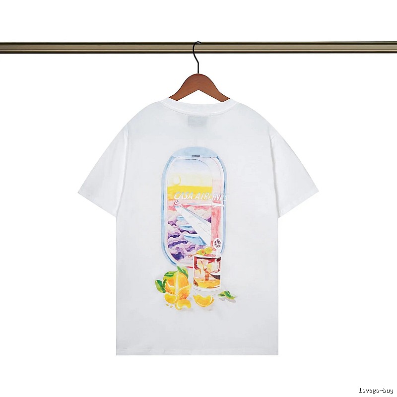 Casablanca Aviation Series Trendy Brand White T-shirt