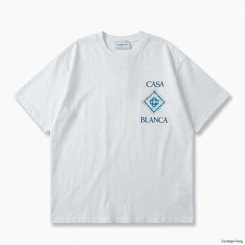 Casablanca Blue and White Minimalist Style T-shirt