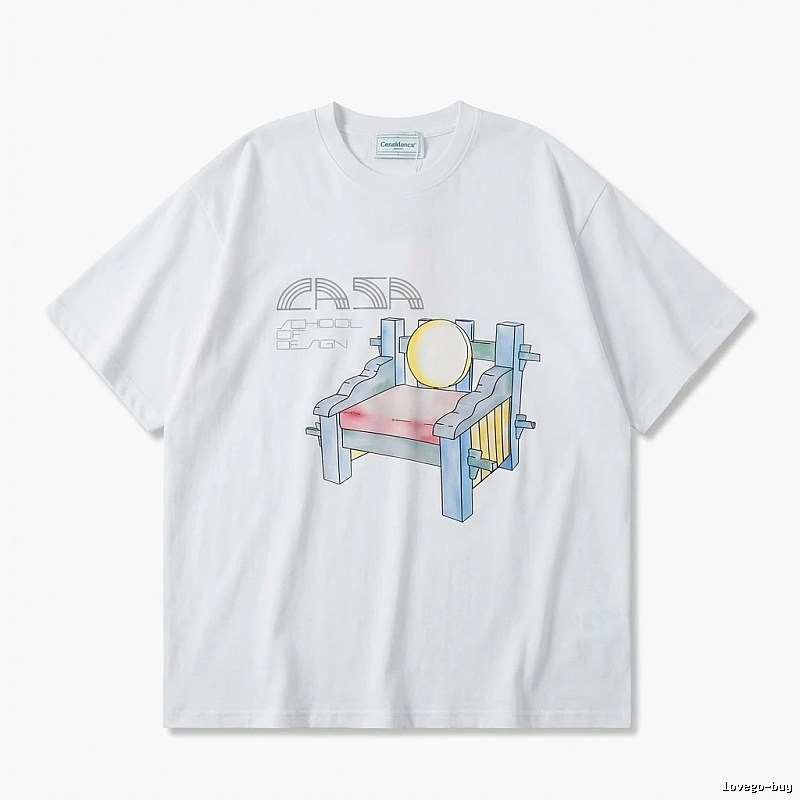 Casablanca cartoon-style white T-shirt