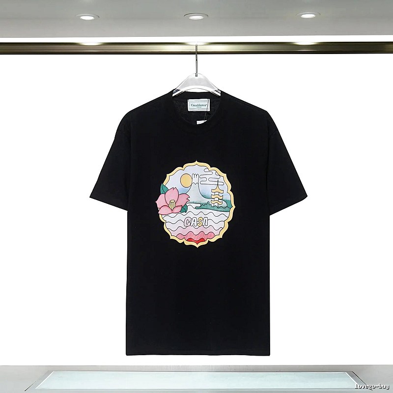 Casablanca Print Retro Style Black T-shirt