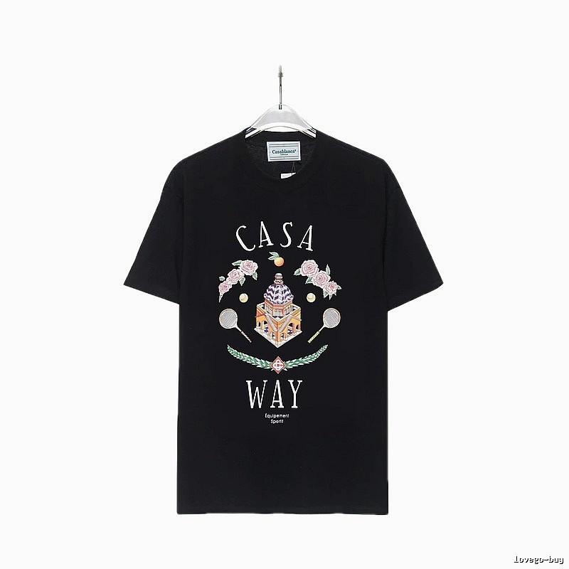 Casablanca Print Retro Style Black T-shirt