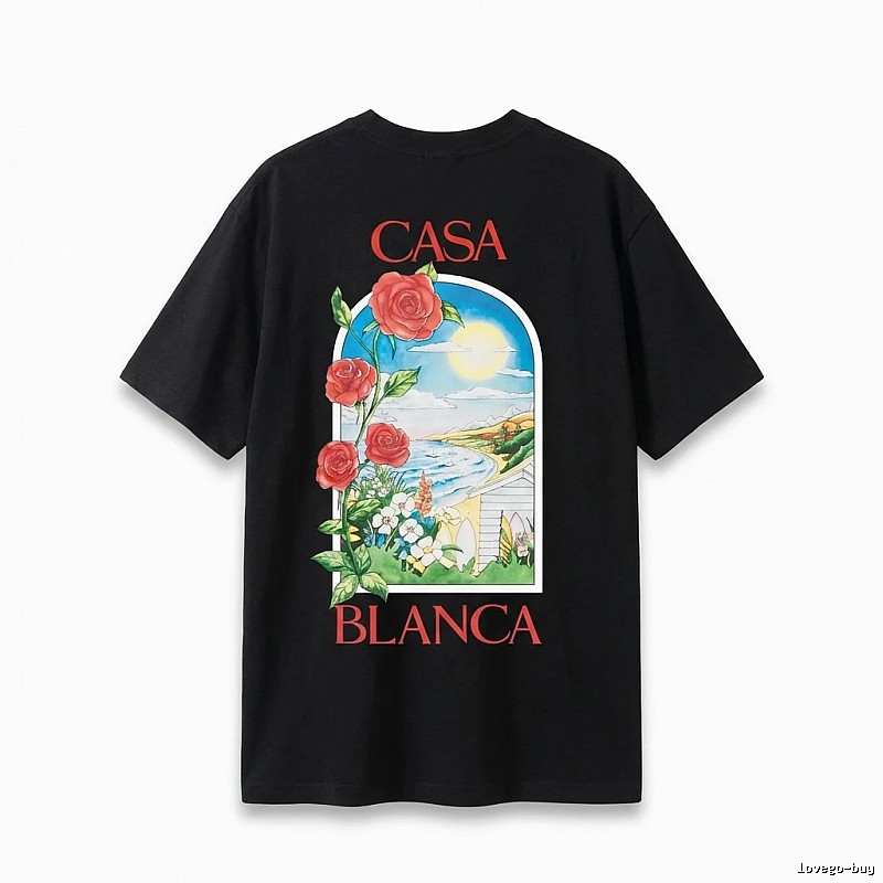 Casablanca - printed casual - style black T - shirt