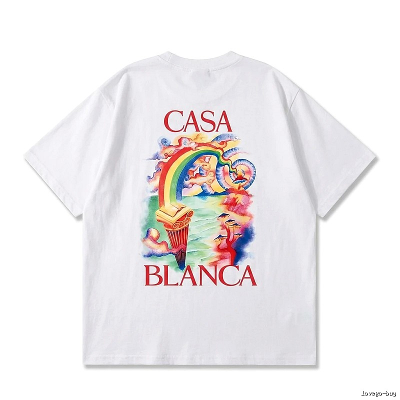 Casablanca Rainbow Print White T-shirt