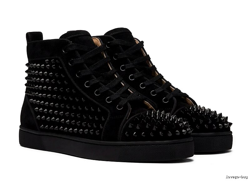 Christian Louboutin Rivet Punk Style Black Shoes
