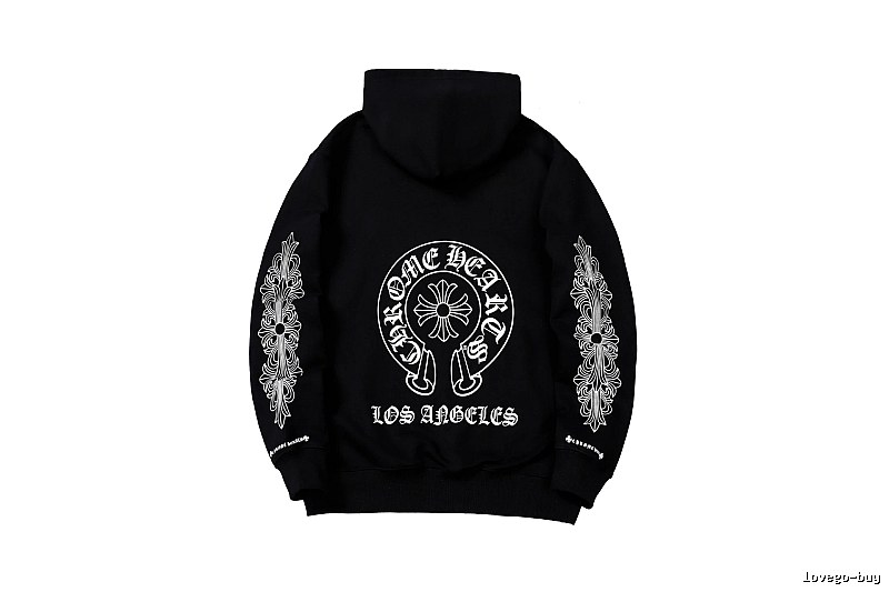 Chrome Hearts 2088-26 Black Cross Graphic Hoodie Streetwear Look