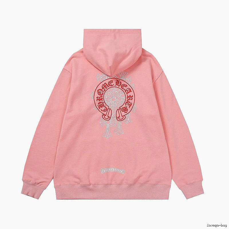 Chrome Hearts 2089-39 Pink Red Cross Graphic Hoodie Travel Pack