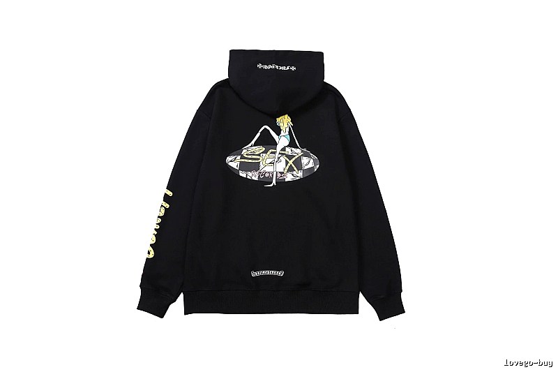 Chrome Hearts Classic Cross graphic hoodie Black Blue Cross with Travel-Friendly Style