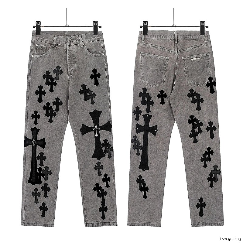 Chrome Hearts Compact Graphic jeans Light Denim Jeans for Smart Casual Looks