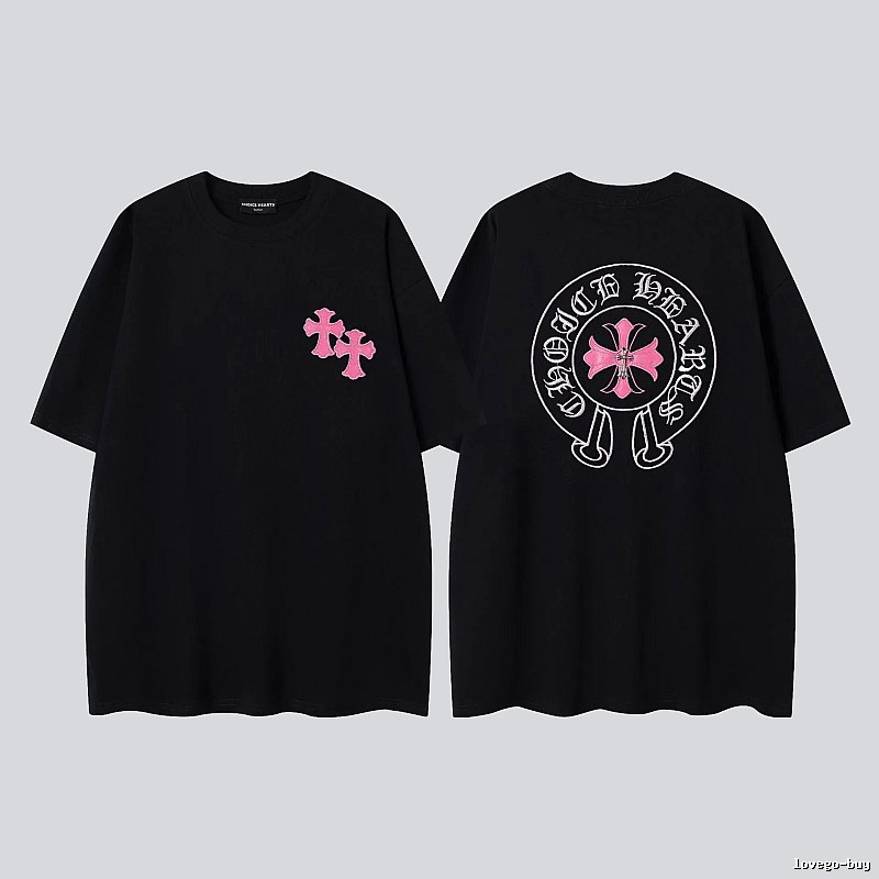 Chrome Hearts Cross Embroidered Street-style Black T-Shirt