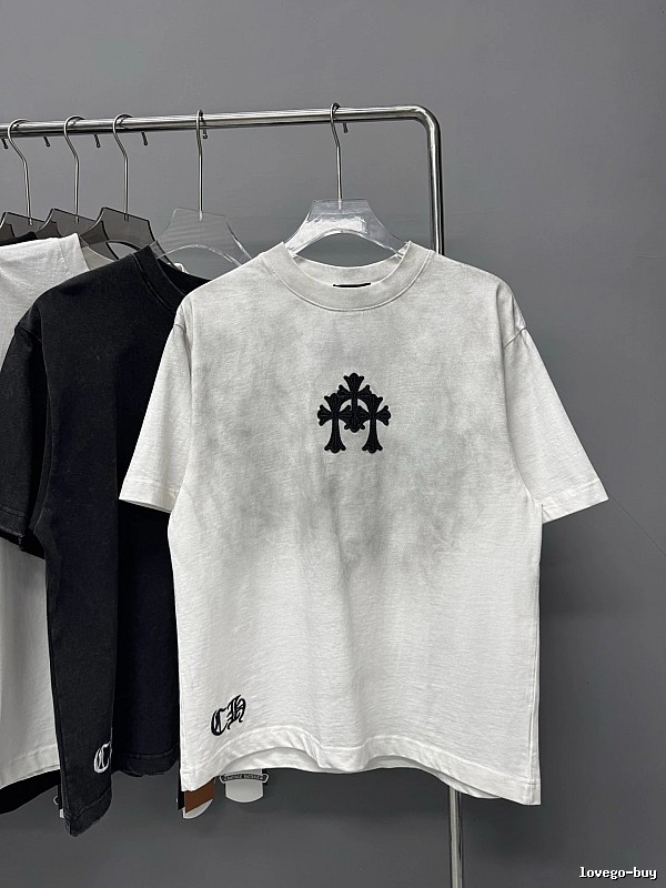 Chrome Hearts Cross Embroidered Street Style White T-shirt