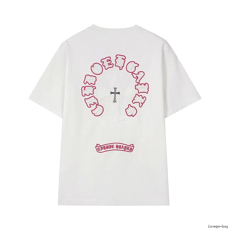 Chrome Hearts Cross Embroidered Street Style White T-Shirt