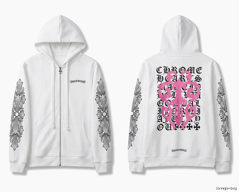 Chrome Hearts Cross Flower Trendy and Cool Style White Sweatshirt