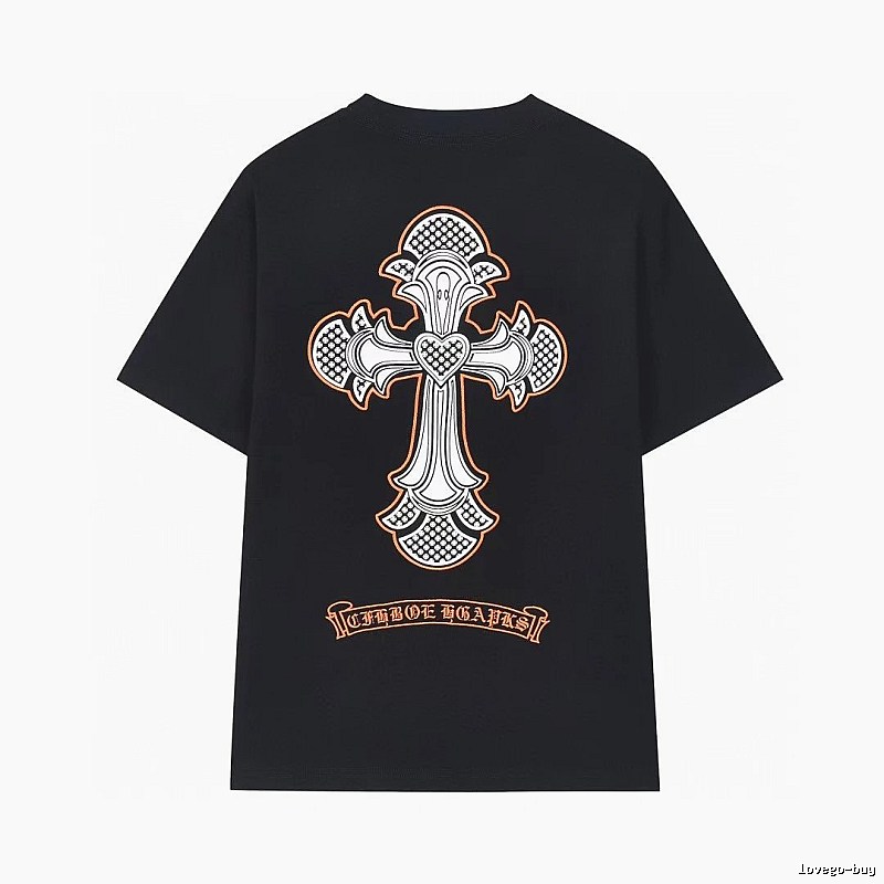 Chrome Hearts Cross Gothic Style Black Short-sleeve T-shirt