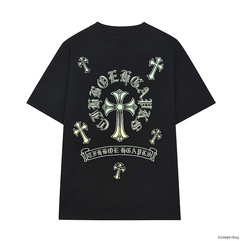Chrome Hearts Cross Print Gothic Black Short-sleeve T-shirt