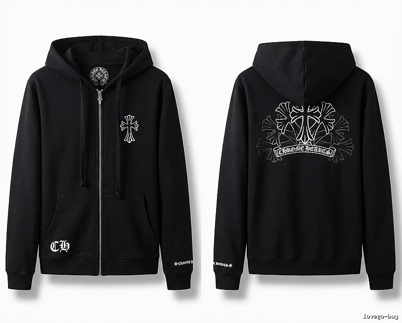 Chrome Hearts Cross Print Style Black Sweatshirt