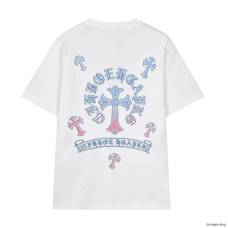 Chrome Hearts Cross Print Trendy Street Style White Short-sleeve T-shirt