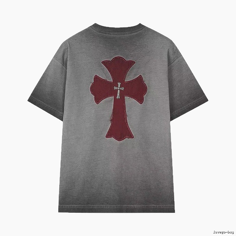 Chrome Hearts Cross Series Vintage Distressed Smoky Gray T-Shirt
